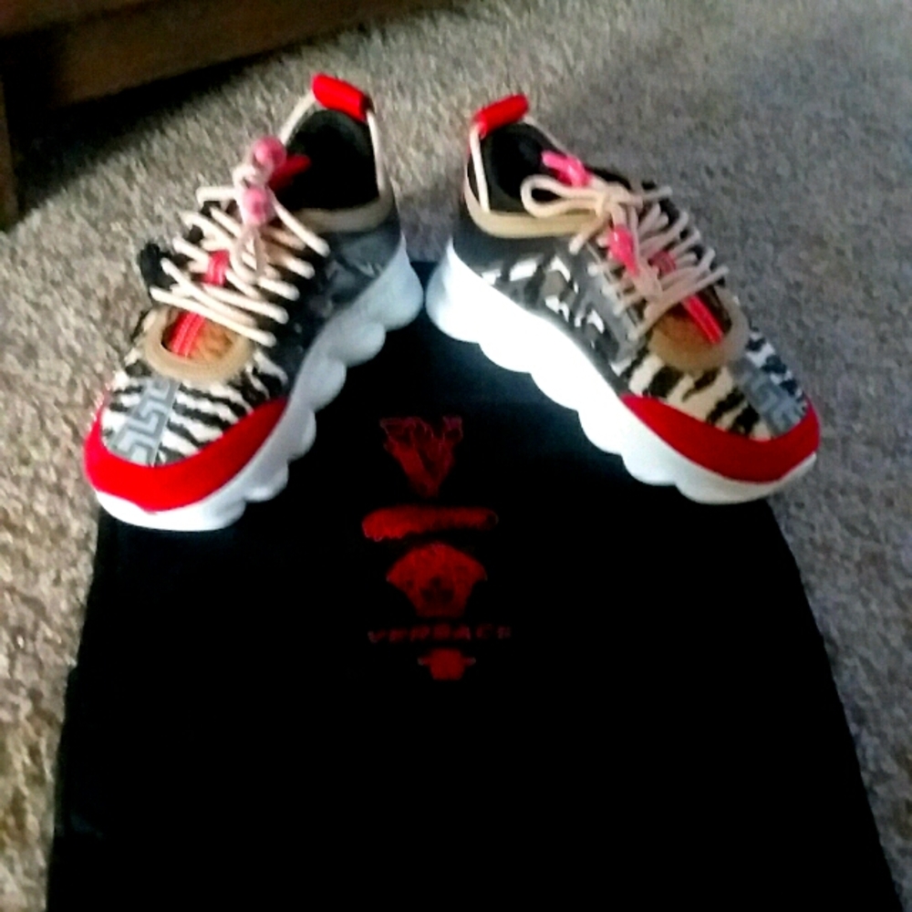 Versace Chain Reaction Sneakers - Animal Print